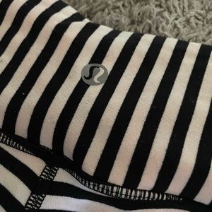 Lululemon white with black striped Leggings